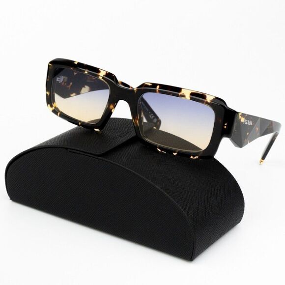 NEW Prada PR27ZS 16O50E Black Tortoise Gradient Yellow Square Unisex Sunglasses - Picture 1 of 10